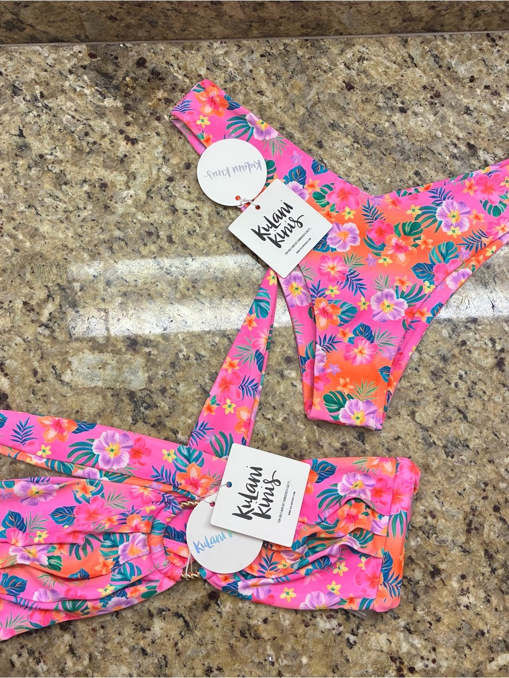 Kulani Kinis Pink Floral Bandeau Set